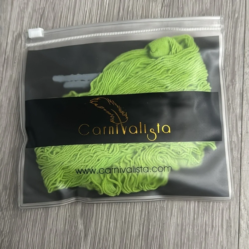 Carnivalista Neon Lime Fizz Green Fishnet Stockings Carnival Costume Women’s